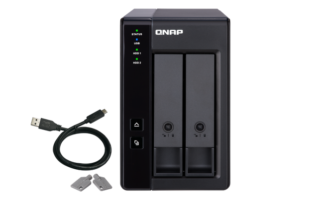 Extensie USB QNAP TR-002 2-Bay, 2.5/3.5 SATA 6Gbps HDD (neincluse), 1xUSB3.11 (type-c), tower, PSU adaptor 36W, garantie 2 ani