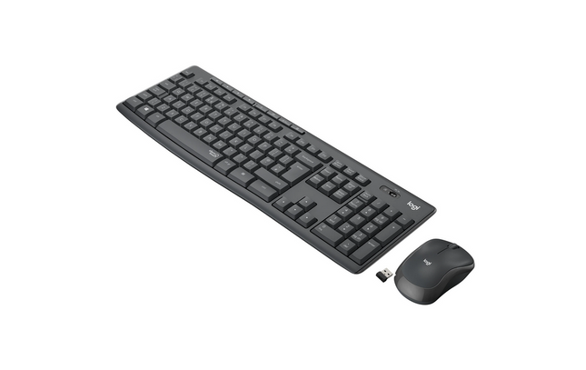 Logitech kit wireless silent MK295, SilentTouch Technology, spill- resistant, 2.4GHz, gri