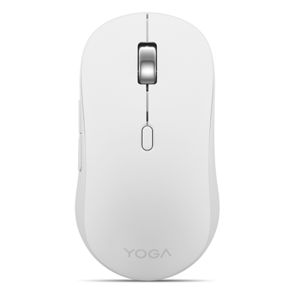 Mouse silentios Bluetooth Lenovo Yoga; pana la 4000DPI; tip: full size ambidextru; senzor: IR optic; numar de butoane: 6 (programabile); conectivitate: Bluetooth 5.3, se poate conecta la 3 dispozitive; greutate: 88g; compatibil cu Windows 10, Windows 11; include 1 x baterie de tip AA; culoare: alb