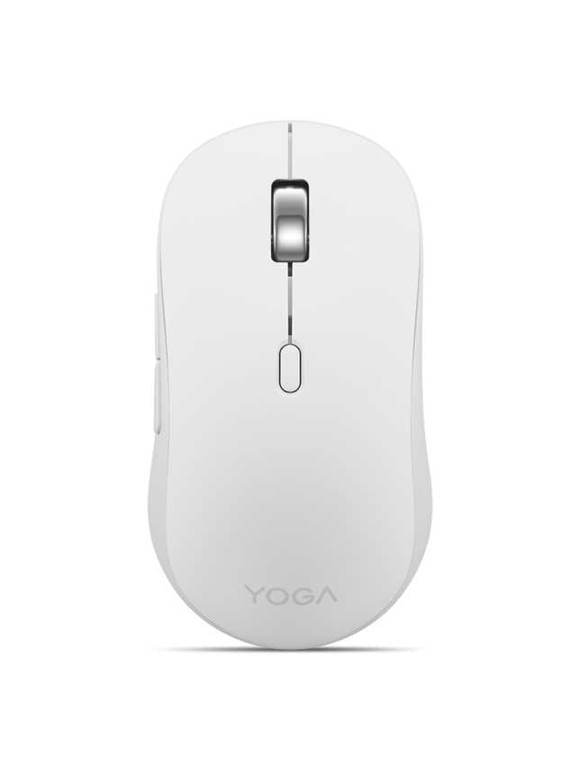 Mouse silentios Bluetooth Lenovo Yoga; pana la 4000DPI; tip: full size ambidextru; senzor: IR optic; numar de butoane: 6 (programabile); conectivitate: Bluetooth 5.3, se poate conecta la 3 dispozitive; greutate: 88g; compatibil cu Windows 10, Windows 11; include 1 x baterie de tip AA; culoare: alb
