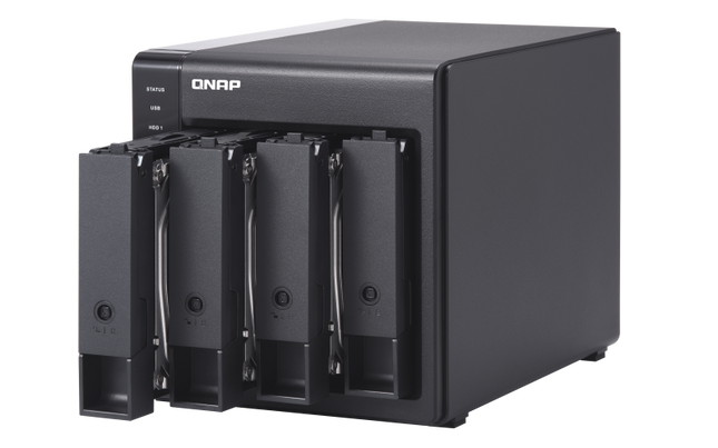 Extensie USB QNAP TR-004 4-Bay, 2.5/3.5 SATA 3Gbps HDD (compatibile cu SATA 6Gbs/, 3Gb/s, neincluse), 1xUSB3.0 (type-c), tower, PSU adaptor 65W, garantie 2 ani
