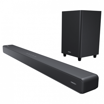 SOUNDBAR HORIZON HAV-S5950W / System 2.1 / Max Audio Power 160W (40W x2 + 80W) / Digital Optical / AUX (3.5mm) / HDMI-ARC (CEC) / BT 5.4 / USB Playback / DOT-Matrix Display / Remote + Button Keys / Impedance: 6Î© x2 + 4Î© / Signal to Noise Ratio (SNR): 73dB / Wall-Mount Ready / Full Size / Titanium
