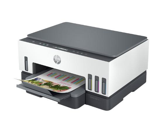 Multifunctional inkjet color HP Smart Tank 720 All-in-One, Format A4, Functii:Imprimare, scanare, copiere, viteza printare: 23ppm mono, 22ppm color,FPO. 14sec., Duplex, Volum lunar recomandat: 400-800 pagini, max. 5000pagini, rezolutie: 4800 x 1200 dpi, Limbaje printare: HP PCL 3 GUI ,Interfata