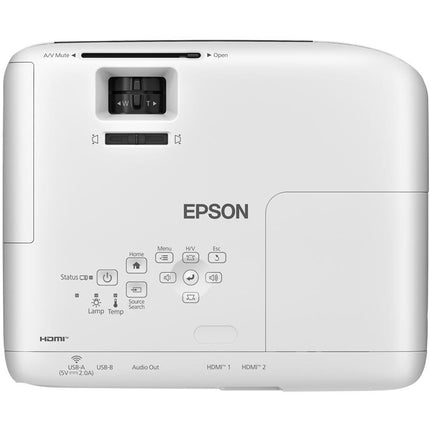 PROJECTOR EPSON EB-FH08, Tehnologie 3LCD, Luminozitate; 3600 Lumeni, Rezolutie: FullHD 1080p, Aspect 16:9, Sursa lumina: Lampa, Durata de viata lampa: 6.000h, 12.000h eco mode, Contrast: 16.000:1, Refresh rate: 192 Hz - 240 Hz, Interfata; USB 2.0 Type B (Service Only), HDMI in (2x), Jack plug out