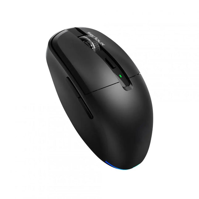 Mouse wireless AirFlow 2.4G+BT cu mod dual, cu receptor dual USB-A +USB-C; LED frontal Mod: 2.4G + Bluetooth NumÄƒr cheie: 6 Material: ABS Culoare: Negru complet DPI: 800-1200-1600 Comutator: Clic silenÈ›ios pentru butonul L-R InterfaÈ›Äƒ: Receptor dual USB-A + TYPE-C Baterie: Baterie litiu de