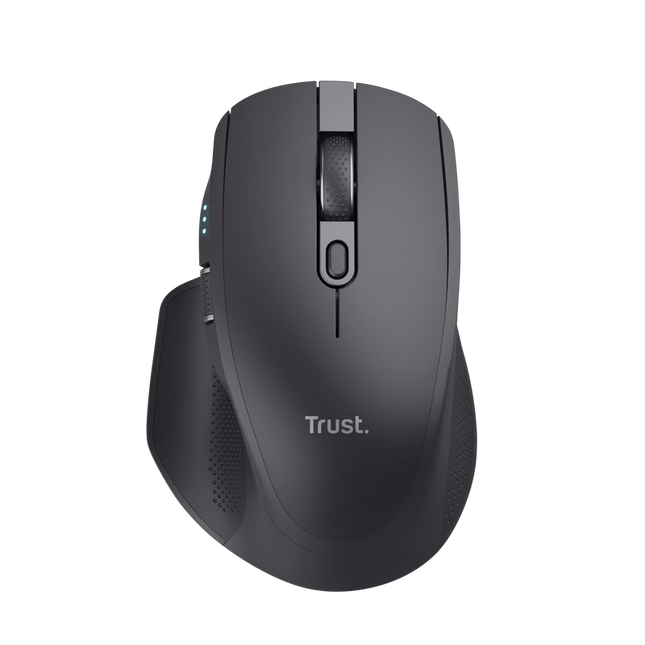 Mouse Trust Ozaa+, wireless RF 2.4GHz, bluetooth, conectivitate USB 1.1, 2.0, 3.0, rezolutie maxima 3200 DPI, negru
