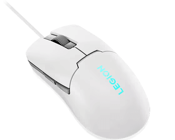Mouse gaming Lenovo Legion M300s, Iluminare RGB, 8k DPI, Sensor Pixart, Glacier White