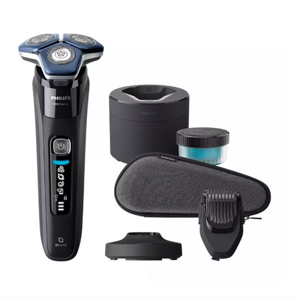 Aparat de ras electric Philips Seria 7000 S7886/58, 5 W, Autonomie 60 minute, Umed si uscat, Lame SteelPrecision SkinIQ Negru