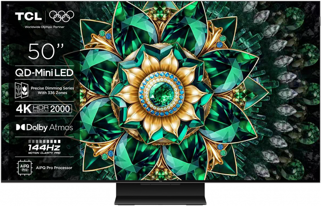 Televizor TCL QD-MiniLED 50Q7C, 126 cm, Smart Google TV, 4K Ultra HD, 144Hz