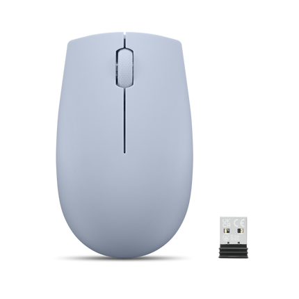 Lenovo 300 Wireless Compact Mouse Frost Blue, Tip: Standard, Rezolutie (dpi): 1000 dpi, Butoane/rotite, 3, Interfata mouse/ Tehnologie: Wireless, Interfata receiver, dongle USB 2.4GHz, Culoare: Albastru, Dimensiune (mm): 97.91 x 57.99 x 32.53 mm, Greutate: 52g, Garantie: 1 an