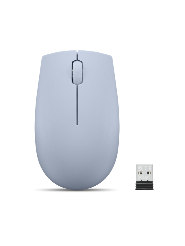 Lenovo 300 Wireless Compact Mouse Frost Blue, Tip: Standard, Rezolutie (dpi): 1000 dpi, Butoane/rotite, 3, Interfata mouse/ Tehnologie: Wireless, Interfata receiver, dongle USB 2.4GHz, Culoare: Albastru, Dimensiune (mm): 97.91 x 57.99 x 32.53 mm, Greutate: 52g, Garantie: 1 an