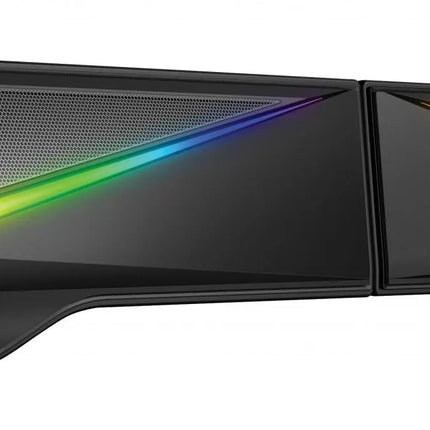 Boxe gaming 2.0 Blys RGB, functie Dual Mode Bluetooth , putere: 3W x 2, impedanÈ›Äƒ: 4Î©, frecvenÈ›Äƒ: 200Hz - 16KHz, sensibilitate: 650mvÂ±50mv, alimentare: DC5V / 1A, S/N:â‰¥85dB, dimensiunea driverului: 2 inch x 2, Conexiune: 3.5mm jack TRS, RGB : 6 moduri de luminÄƒ, cablu USB & audio: 1.2m