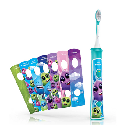 Periuta de dinti electrica pentru copii PHILIPS Sonicare For Kids HX6322/04, 62000 miscari/min, 2 programe, 2 capete, Albastru, L x A x I (mm) 110x64x220