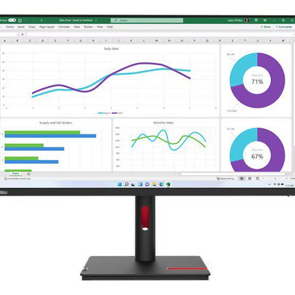 Monitor Lenovo ThinkVision T32h-30 31.5" IPS, QHD (2560x1440), 16:9, Brightness: 350 cd/mÂ², Contrast ratio: 1000:1, Response time: 4ms (Extreme mode) / 6ms (Typical mode), Dot / Pixel Per Inch: 93 dpi, Color Gamut: 99% sRGB, View angle: 178Â° / 178Â°, Stand: Tilt, Swivel, Pivot, Height Adjust Stand