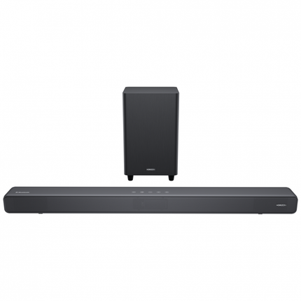 SOUNDBAR HORIZON HAV-S5950W / System 2.1 / Max Audio Power 160W (40W x2 + 80W) / Digital Optical / AUX (3.5mm) / HDMI-ARC (CEC) / BT 5.4 / USB Playback / DOT-Matrix Display / Remote + Button Keys / Impedance: 6Î© x2 + 4Î© / Signal to Noise Ratio (SNR): 73dB / Wall-Mount Ready / Full Size / Titanium