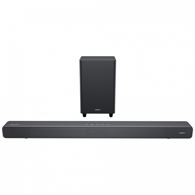 SOUNDBAR HORIZON HAV-S5950W / System 2.1 / Max Audio Power 160W (40W x2 + 80W) / Digital Optical / AUX (3.5mm) / HDMI-ARC (CEC) / BT 5.4 / USB Playback / DOT-Matrix Display / Remote + Button Keys / Impedance: 6Î© x2 + 4Î© / Signal to Noise Ratio (SNR): 73dB / Wall-Mount Ready / Full Size / Titanium