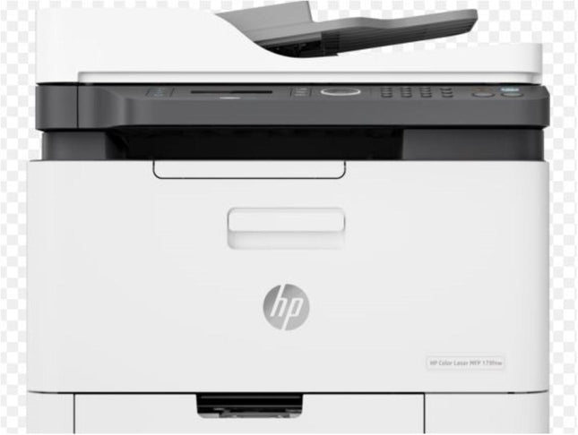 Multifunctional laser color HP Color Laser MFP 179FNW; Dimensiune A4 ,(Printare, Copiere, Scanare, Fax),Viteza max 16ppm negru si color,rezolutie max 600x600dpi, memorie 128 MB, Limbaj de printare: SPL, tava150 coli, display 2 linii LCD, scanner: CIS, ADF, color fl atbed, max600x600 dpi, max18/4