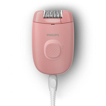 Epilator cu fir PHILIPS Seria 2000 BRE227/00, 1 viteza, 2 accesorii, Retea, Corai, L x A x I (mm) 110x40x145