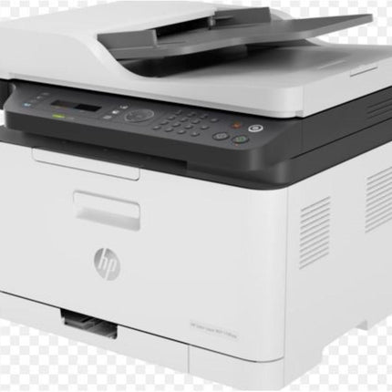 Multifunctional laser color HP Color Laser MFP 179FNW; Dimensiune A4 ,(Printare, Copiere, Scanare, Fax),Viteza max 16ppm negru si color,rezolutie max 600x600dpi, memorie 128 MB, Limbaj de printare: SPL, tava150 coli, display 2 linii LCD, scanner: CIS, ADF, color fl atbed, max600x600 dpi, max18/4