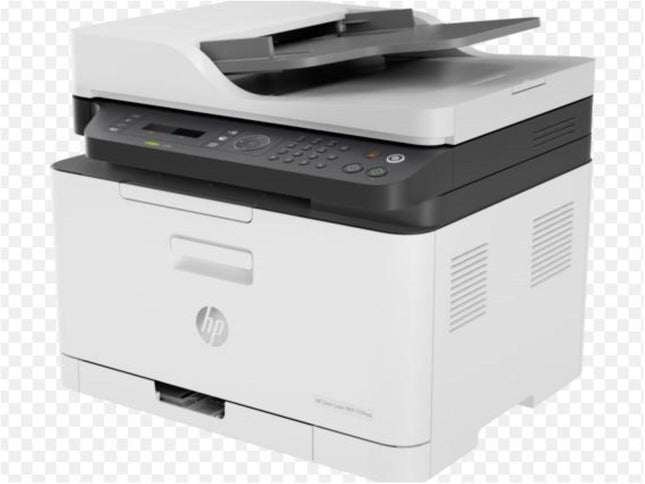 Multifunctional laser color HP Color Laser MFP 179FNW; Dimensiune A4 ,(Printare, Copiere, Scanare, Fax),Viteza max 16ppm negru si color,rezolutie max 600x600dpi, memorie 128 MB, Limbaj de printare: SPL, tava150 coli, display 2 linii LCD, scanner: CIS, ADF, color fl atbed, max600x600 dpi, max18/4