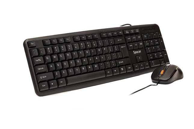 KIT Tastatura si Mouse Spacer SPDS-S6201 cu fir, USB, tastatura â€žSPKB- S62" + mouse optic â€žSPMO-F01", black, â€žSPDS-S6201â€