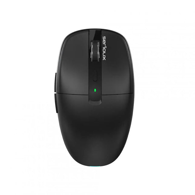 Mouse wireless AirFlow 2.4G+BT cu mod dual, cu receptor dual USB-A +USB-C; LED frontal Mod: 2.4G + Bluetooth NumÄƒr cheie: 6 Material: ABS Culoare: Negru complet DPI: 800-1200-1600 Comutator: Clic silenÈ›ios pentru butonul L-R InterfaÈ›Äƒ: Receptor dual USB-A + TYPE-C Baterie: Baterie litiu de
