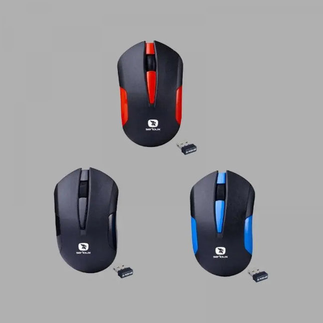 Mouse Serioux wireless, Drago 300, 1000dpi, albastru, baterie AAinclusa, receptor nano, blister, USB