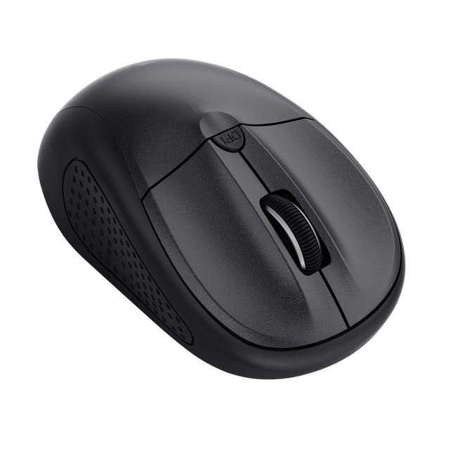 Mouse Trust cu Bluetooth, ambidextru, 3 butoane (neprogramabile), DPI ajustabil (max. 1600), functioneaza cu 2 baterii AAA (incluse in pachet), negru