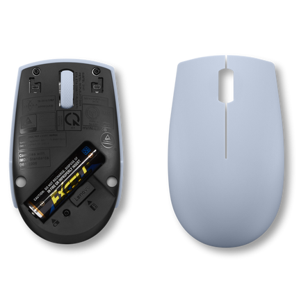 Lenovo 300 Wireless Compact Mouse Frost Blue, Tip: Standard, Rezolutie (dpi): 1000 dpi, Butoane/rotite, 3, Interfata mouse/ Tehnologie: Wireless, Interfata receiver, dongle USB 2.4GHz, Culoare: Albastru, Dimensiune (mm): 97.91 x 57.99 x 32.53 mm, Greutate: 52g, Garantie: 1 an