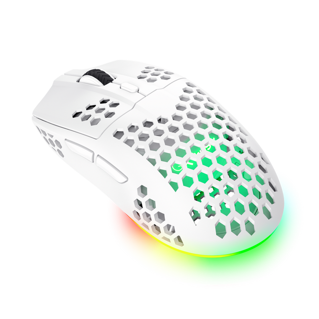 Mouse wireless Trust GXT 929W Helox, rezolutie maxima 4800 DPI, 6 butoane, alb
