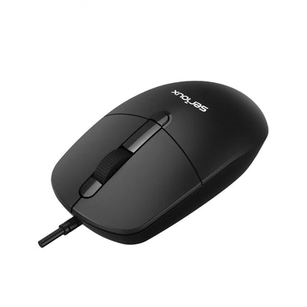 Kit Serioux cu fir, Tastatura: interfata USB, 104 taste, material ABS, US layout, lungime cablu 1.5m PVC, dimensiuni 440*159*25mm, negru, Mouse: interfata USB, 4 butoane, polling rate 125 Hz, rezolutie DPI 1000, lungime cablu 1.5m PVC, dimensiuni 109*61*37mm, negru