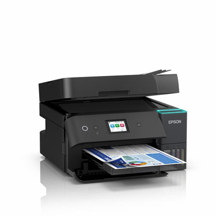 Multifunctional inkjet color Epson EcoTank CISS L6390, dimensiune A4 (Printare,Copiere, Scanare, Fax), printare borderless, viteza 35ppm alb-negru, 23ppm color, rezolutie 4800x1200 dpi, alimentare hartie 250 coli,ADF 30 coli, duplex automat ,scanner CIS rezolutie 1200x2400, display: Color