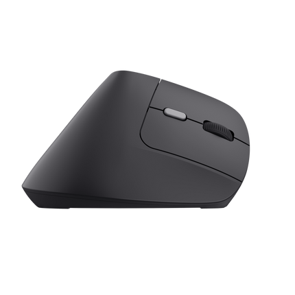 Mouse ergonomic fara fir Trust Bayo II, rezolutie maxima 2400 DPI, 6 butoane, interfata USB-C, 2.4GHz, negru