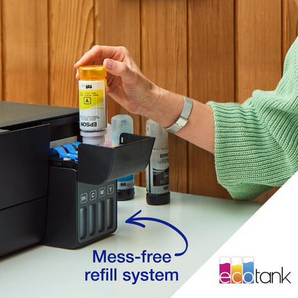 Multifunctional inkjet color Epson EcoTank CISS L3280, dimensiune A4 (Printare,Copiere, Scanare), printare borderless, viteza 33ppm alb- negru, 15ppm color, rezolutie 5760x1440 dpi, alimentare hartie 100 coli, scanner CIS rezolutie 1.200 x 2.400 DPI, interfata: USB ,WI-FI, Wi-Fi Direct, display 3,7