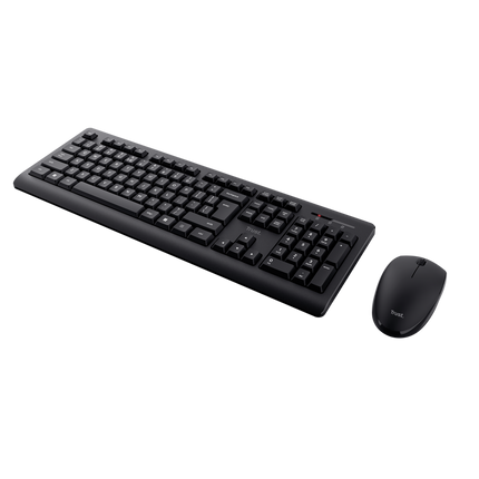 Kit Trust Primo tastatura standard, mouse wireless optic, rezoltie maxima 1200 DPI, negru