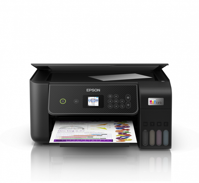 Multifunctional inkjet color Epson EcoTank CISS L3280, dimensiune A4 (Printare,Copiere, Scanare), printare borderless, viteza 33ppm alb- negru, 15ppm color, rezolutie 5760x1440 dpi, alimentare hartie 100 coli, scanner CIS rezolutie 1.200 x 2.400 DPI, interfata: USB ,WI-FI, Wi-Fi Direct, display 3,7