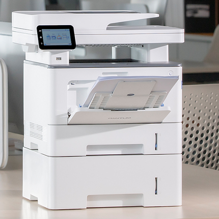 Multifunctional PANTUM BM5220ADW MONO, Dimensiune A4, Functi: Printare, Scanare, Copiere, Duplex automat, Viteza printare: 42ppm, 1200x1200 dpi, Limbaje printare: PCL5e, PCL6, PS, GDI, Procesor: 1.2 GHz, Memorie: 1GB RAM, Touchscreen 3.5", NFC, Viteza copiere: 42ppm, DADF 50 coli, numar copii max:99