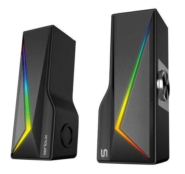 Boxe gaming 2.0 Blys RGB, functie Dual Mode Bluetooth , putere: 3W x 2, impedanÈ›Äƒ: 4Î©, frecvenÈ›Äƒ: 200Hz - 16KHz, sensibilitate: 650mvÂ±50mv, alimentare: DC5V / 1A, S/N:â‰¥85dB, dimensiunea driverului: 2 inch x 2, Conexiune: 3.5mm jack TRS, RGB : 6 moduri de luminÄƒ, cablu USB & audio: 1.2m