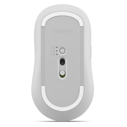 Mouse silentios Bluetooth Lenovo Yoga; pana la 4000DPI; tip: full size ambidextru; senzor: IR optic; numar de butoane: 6 (programabile); conectivitate: Bluetooth 5.3, se poate conecta la 3 dispozitive; greutate: 88g; compatibil cu Windows 10, Windows 11; include 1 x baterie de tip AA; culoare: alb