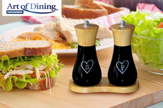 SET 2 RASNITE SARE & PIPER 15 CM +SUPORT DIN LEMN, ART OF DINING BY HEINNER