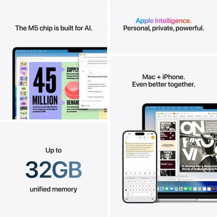 MacBook Air 13.6" Retina/Apple M5 (CPU 10-core, GPU 10-core, NeuralEngine16-core)/24GB/1TB - Silver - INT KB (No Adapter) - 2026