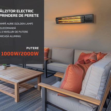 HEINNER Incalzitor electric cu prindere de perete 1000W/2000W