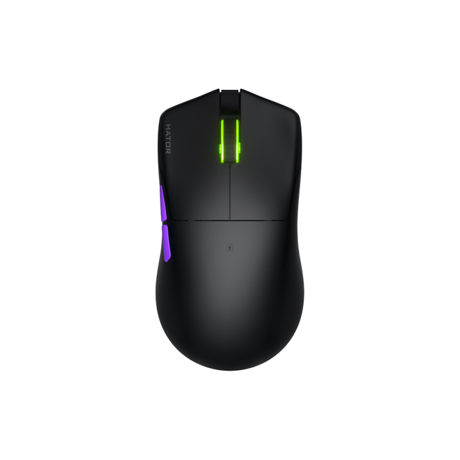 Mouse gaming wireless Hator Pulsar 3 ULTRA 8K+4K, polling rate pana la 8000Hz, senzor Optical PixArt PAW 3950, rezolutie maxima 30000 DPI, switch HATORÂ® Optical 100M, side switch Kailh 3M, durata de viata baterie in wireless mode pana la 180 de ore, negru