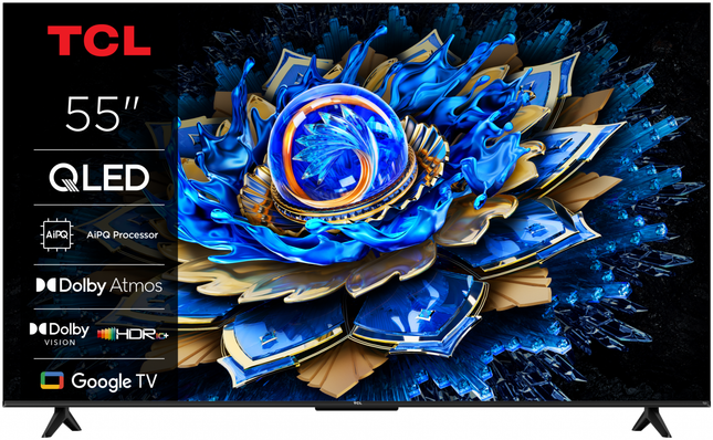 Televizor TCL QLED 55T69C, 138 cm, Smart Google TV, 4K
