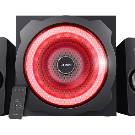 Sistem 2.1Trust GXT629 Tytan cu fir, USB 2.1, putere maxima RMS 120W, frecventa raspuns 20 Hz - 20.000 Hz, negru