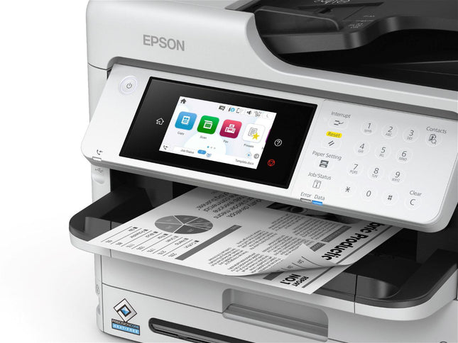 Multifunctional Epson mono Inkjet WF-M5899DWF ( Print, Copy, Scan, FAX), Dimensiune: A4, Viteza printare: 34ppm, Duplex, Rezolutie printare: 1.200 x 2.400 DPI, Scanner CIS, Scanare: 30Ipm, Rezolutie scanare: 1.200 DPI x 2.400 DPI, Scanare catre: Email, FTP, USB, Computer, Format scanare: BMP, JPEG