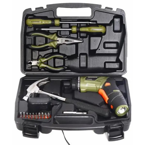 PACHET SURUBELNITA PE ACUMULATOR HEINNER VTE002, 3.6 V LI-ION, 1300 MAH, 4.5 NM, 20 BITI, ADAPTOR + 5 SCULE DE MANA,VERDE Heinner