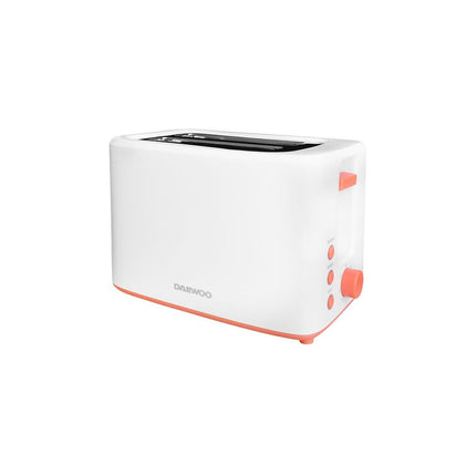 Prajitor de paine Daewoo DBT70W, Putere 900 W, Capacitate 2 felii, 7 nivele de rumenire, Functie decongelare, Alb