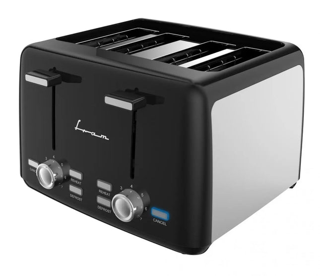 PRAJITOR DE PAINE FRAM FTP-1574SSBK, 1600 W, 4 FELII, 7 NIVELURI DE RUMENIRE NEGRU/INOX FRAM