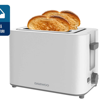 Prajitor paine Daewoo, 700 W, CoolTouch, 2 felii, 6 trepte, alb, DBT40W